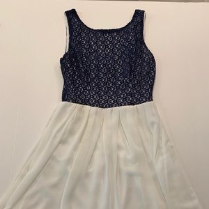 Navy and white dress